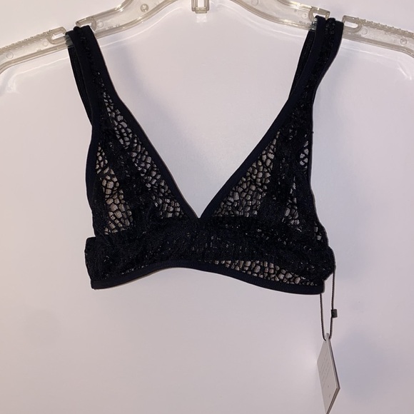 S Underbares New Comfort Black Bra Elastic all around Stretch Lace USA Bralette - Picture 4 of 12